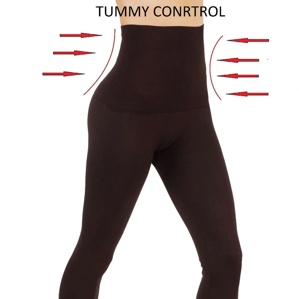 High elastic waist band fleece legging